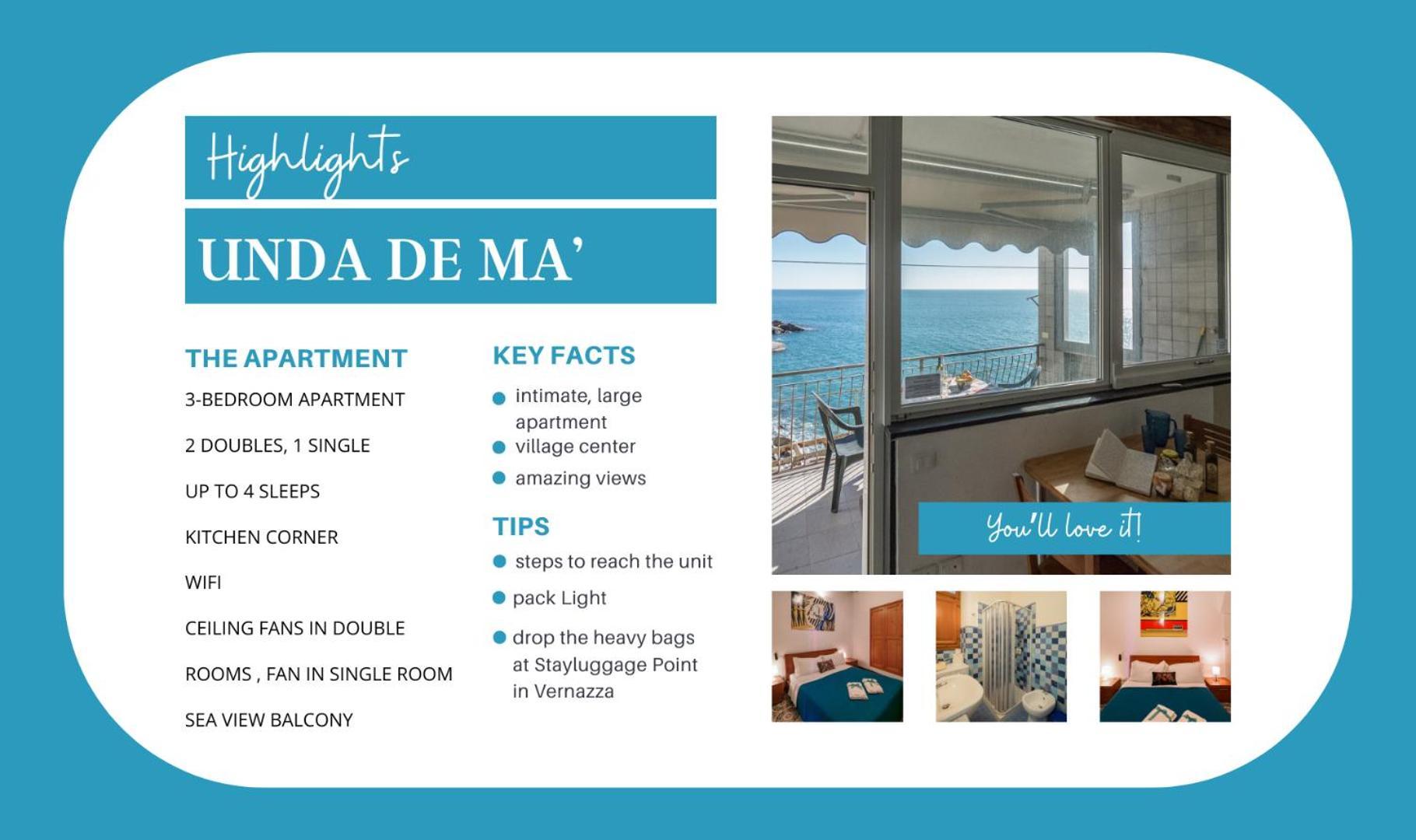 Unda De Ma Sea View Terrace Apartment Vernazza Eksteriør billede